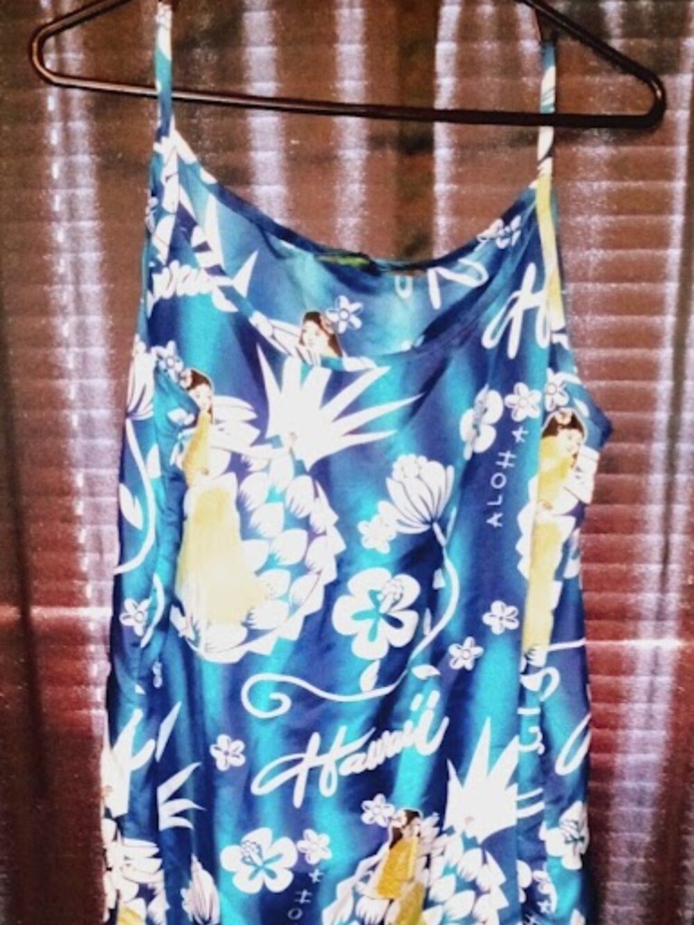 roundy bay aloha night gown ladies spaghetti straps 100% polyester XL